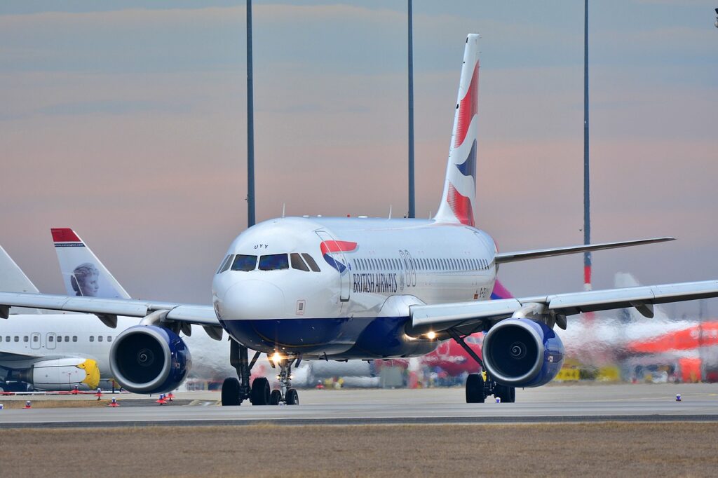 image of a BA plane sat on the runway